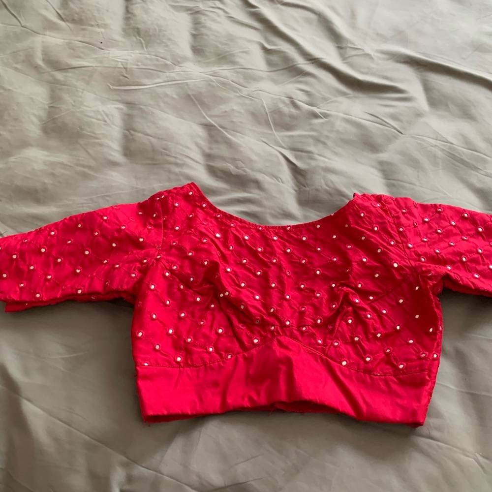 Dark pink saree blouse